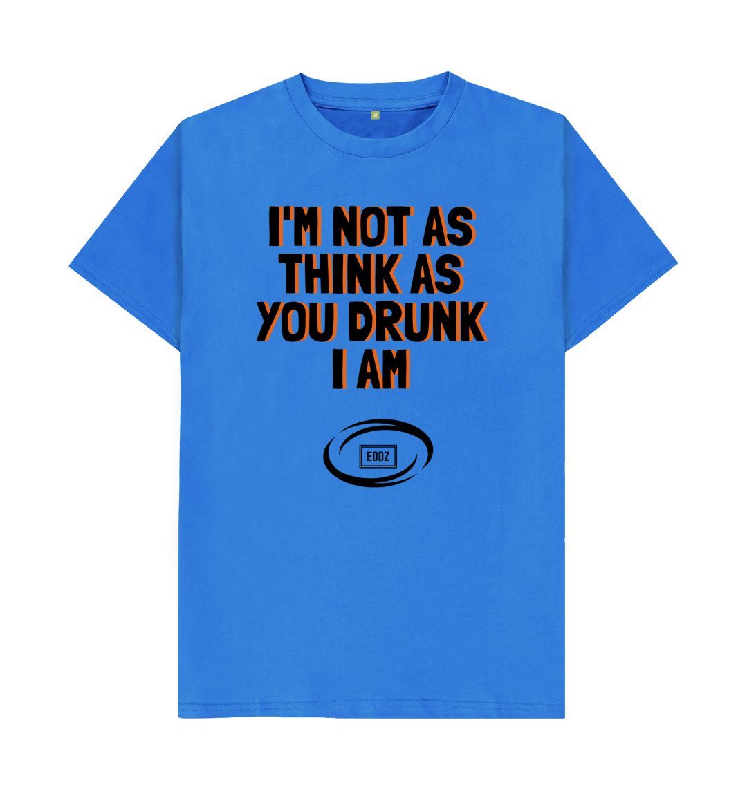 Bright Blue Adults \u201cDrunk\u201d T- Shirt