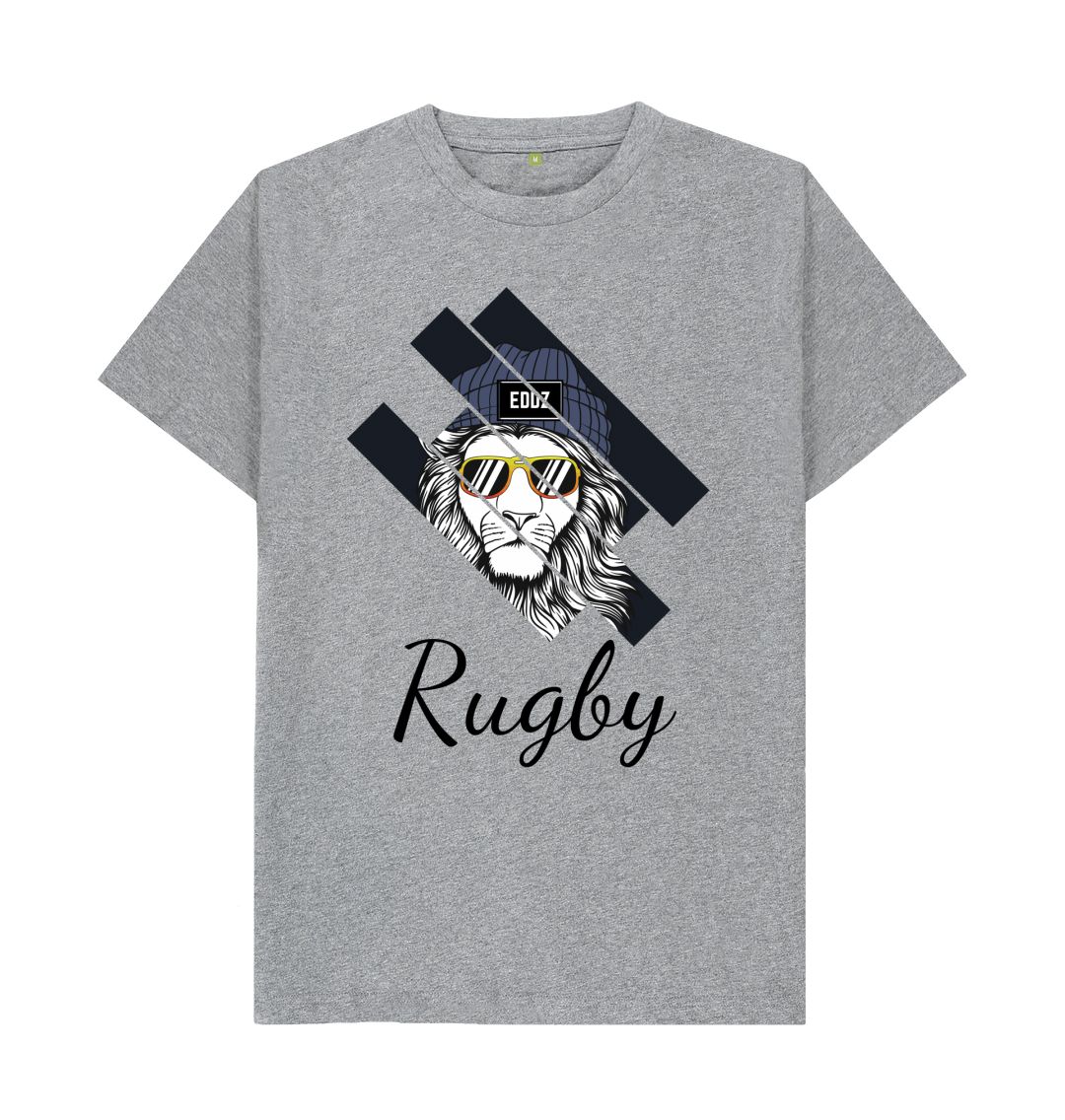 Athletic Grey Adults \u201cLion Rugby\u201d T-Shirt