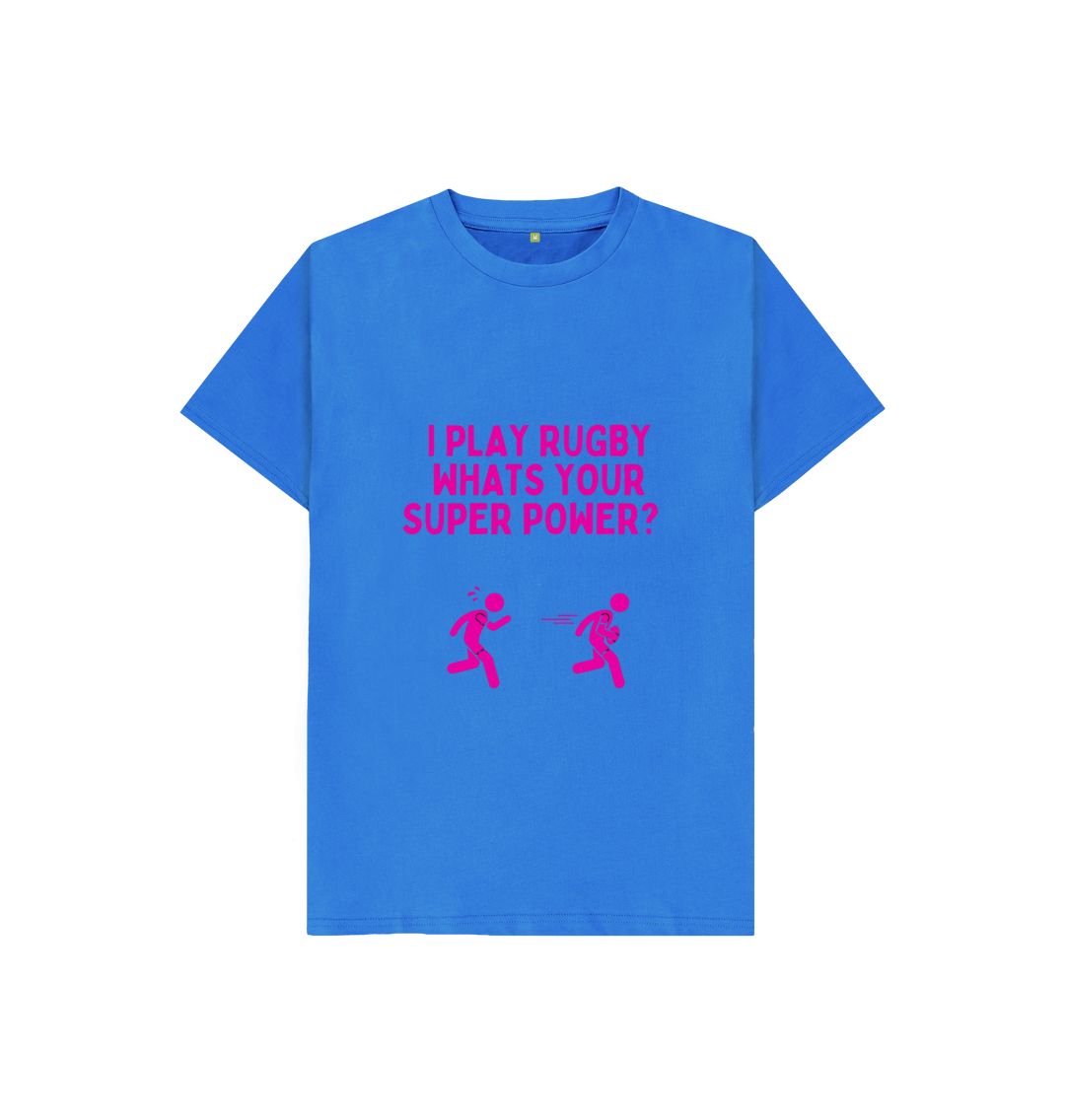 Bright Blue Kids \u201cI play rugby\u201d T-Shirt