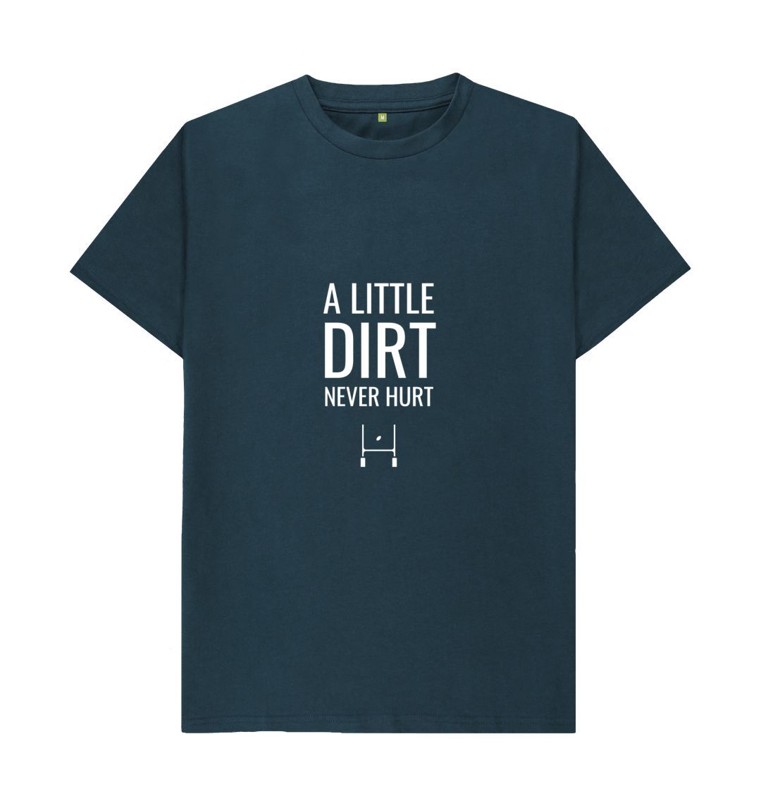 Denim Blue A little dirt - Adults T-Shirt